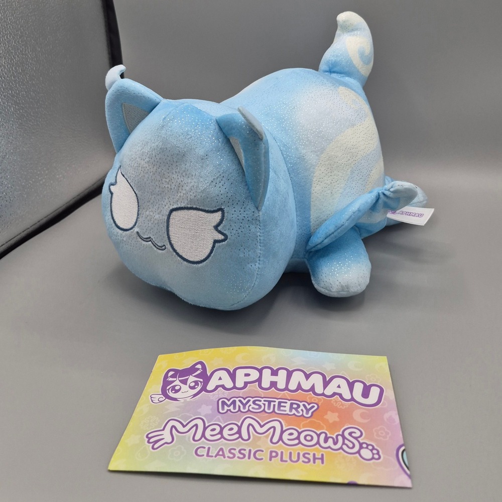 Aphmau Mystery MeeMeows Elemental 11" Plush Spirit Cat Blue Sparkle Winged